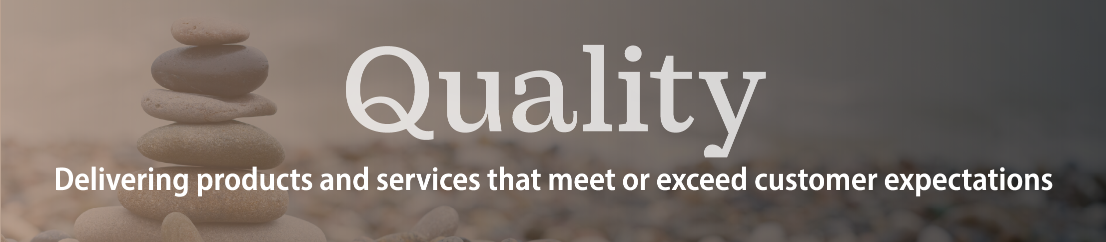 Quality banner: delivering products and services that meet or exceed customer expectations